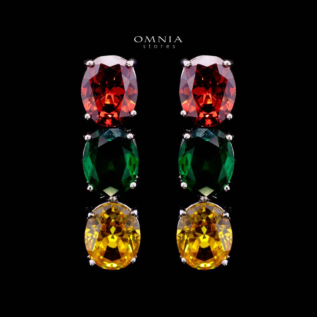 Omnia Artemis Bridal Set in Green Yellow and Red Simulated Diamonds - Image 6
