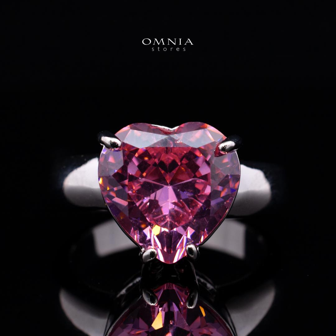 Omnia Donatella Multi Color Luxury Bridal Full Set with Heart-Cut High-Quality Simulated Diamonds Rhodium Plated - Image 4