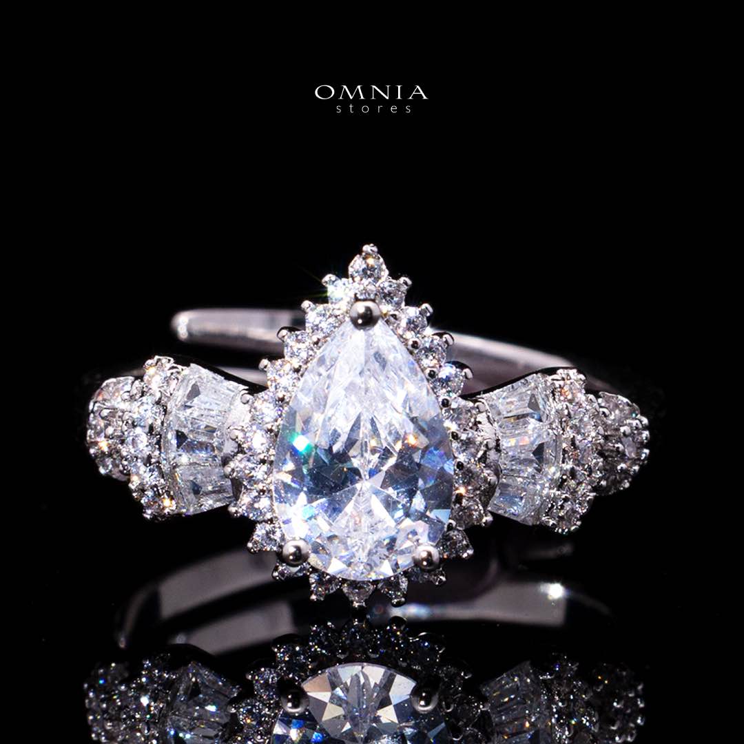 Omnia Ethereal White Drop Luxury Bridal Full Set in High Quality Rhodium Plated Zircon Stones - Image 4