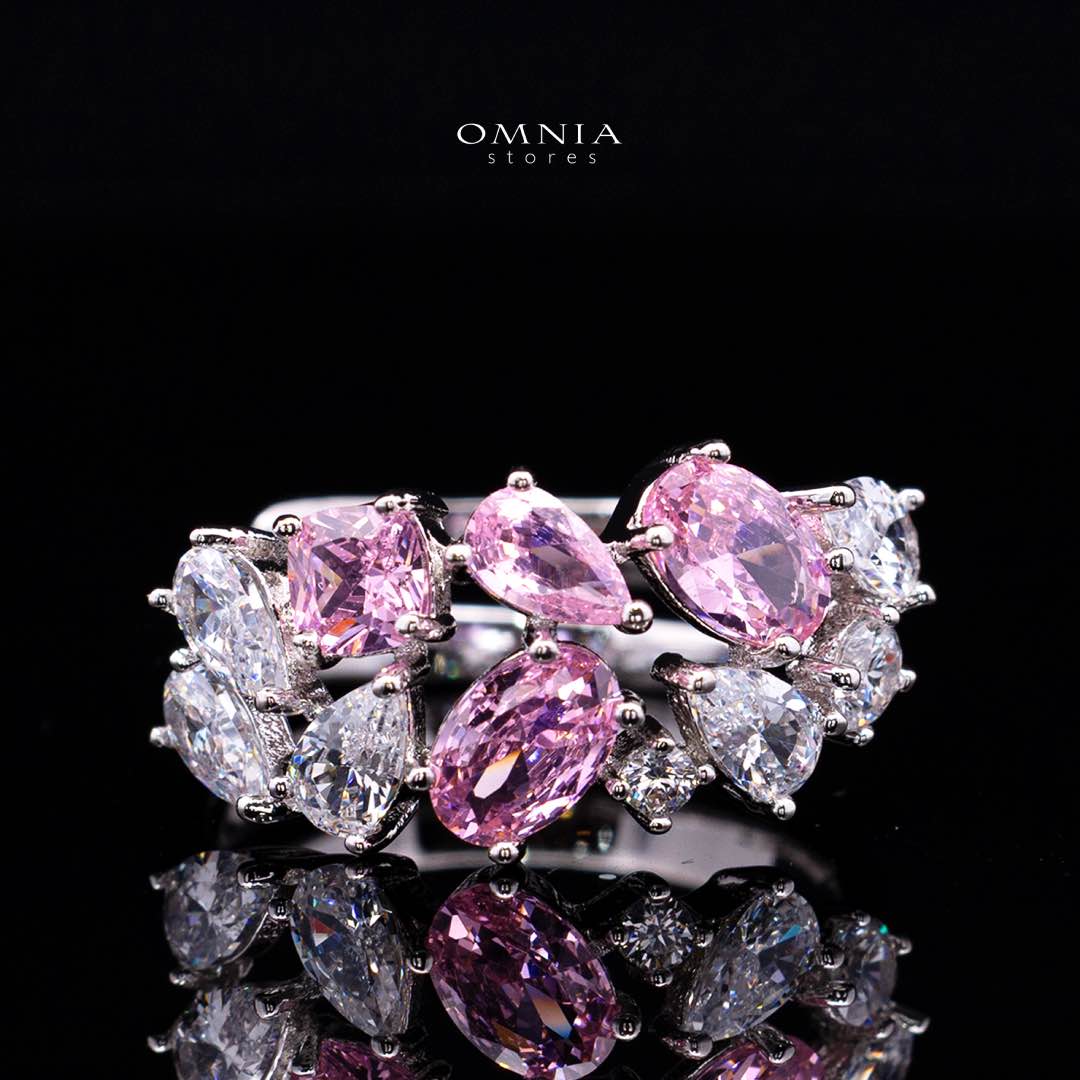 Omnia Reman Pink Full Set in High Quality Zircon Stone in Rhodium Plated - Image 5