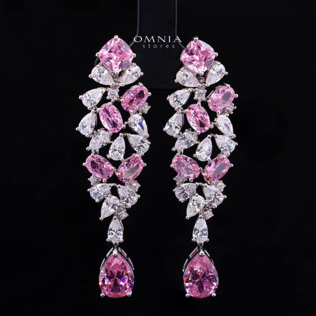 Omnia Reman Pink Full Set in High Quality Zircon Stone in Rhodium Plated - Image 6