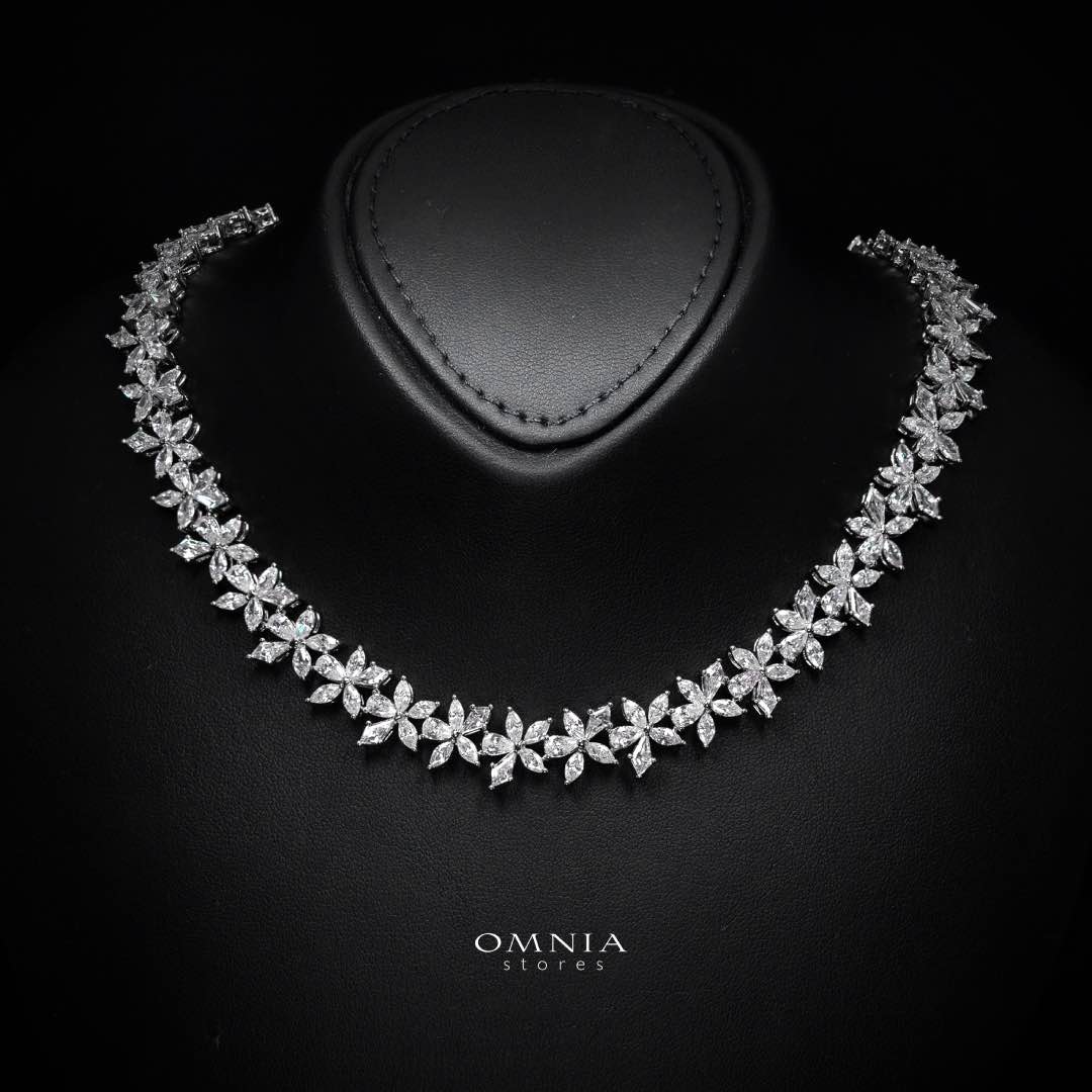 Omnia Zoey Luxury Bridal White Full Set in High Quality Zircon Stone Rhodium Plated - Image 3