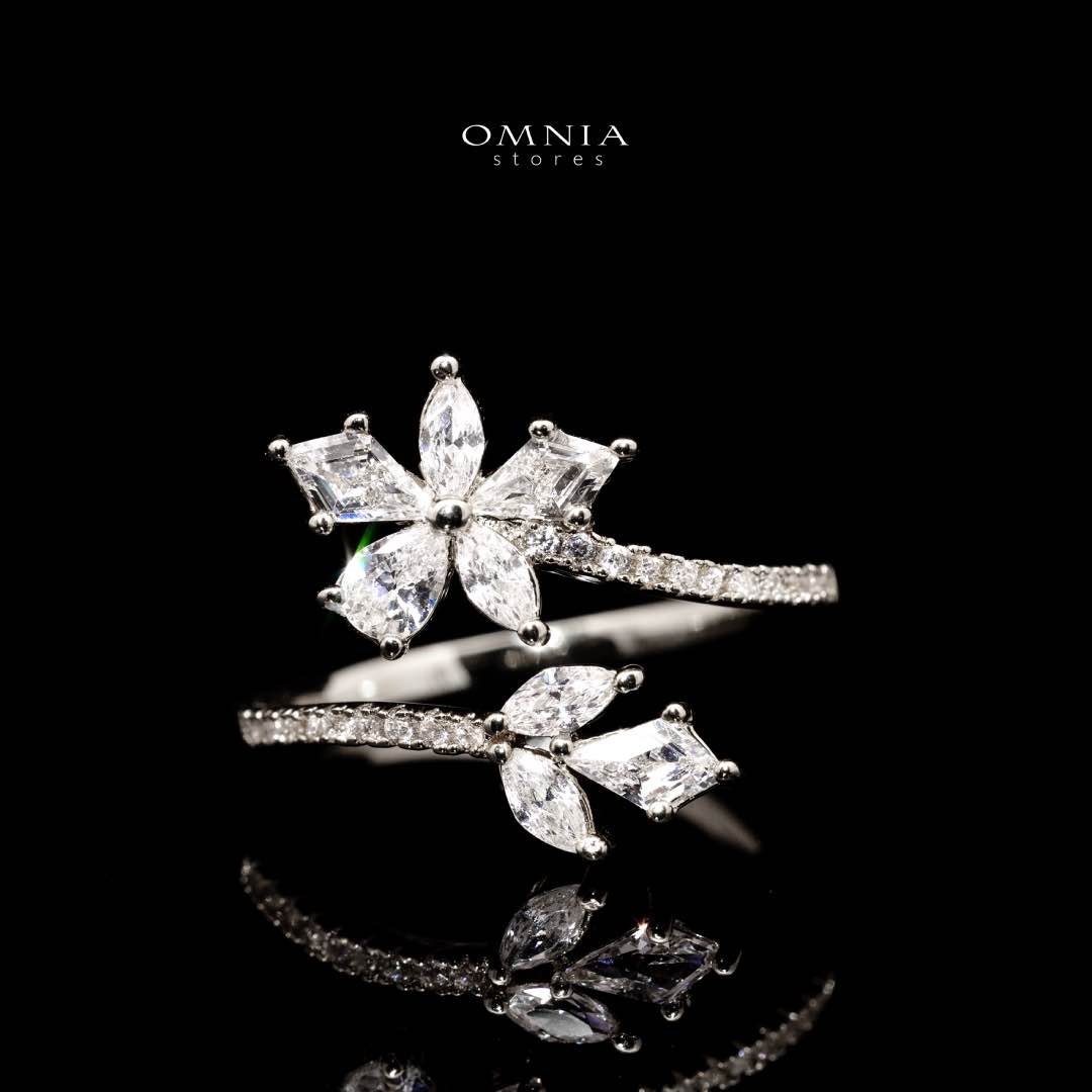 Omnia Zoey Luxury Bridal White Full Set in High Quality Zircon Stone Rhodium Plated - Image 5