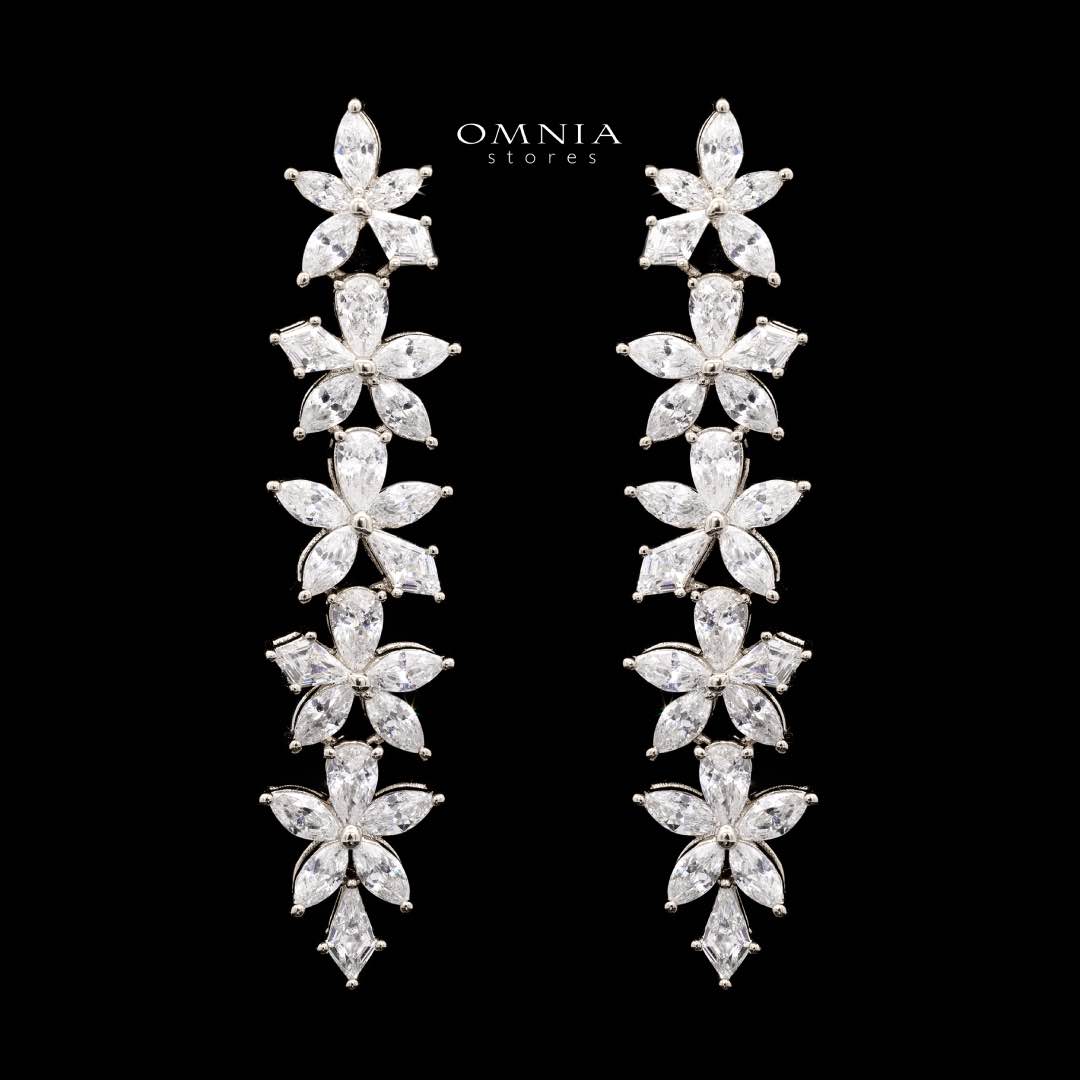 Omnia Zoey Luxury Bridal White Full Set in High Quality Zircon Stone Rhodium Plated - Image 6