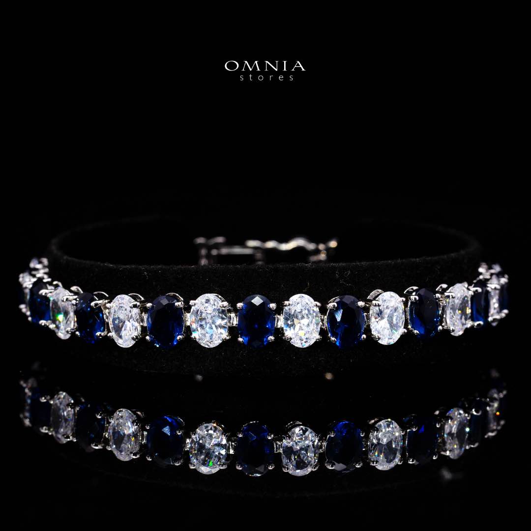 Omnia Gemma Blue Bridal Full Set in High Quality Simulated Diamonds - Image 3
