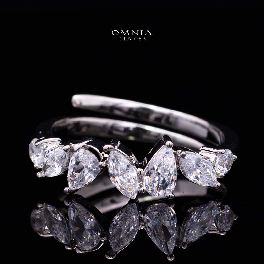 Omnia Claire White Bridal Full Set in High Quality Zircon Stone in Rhodium Plated - Image 4
