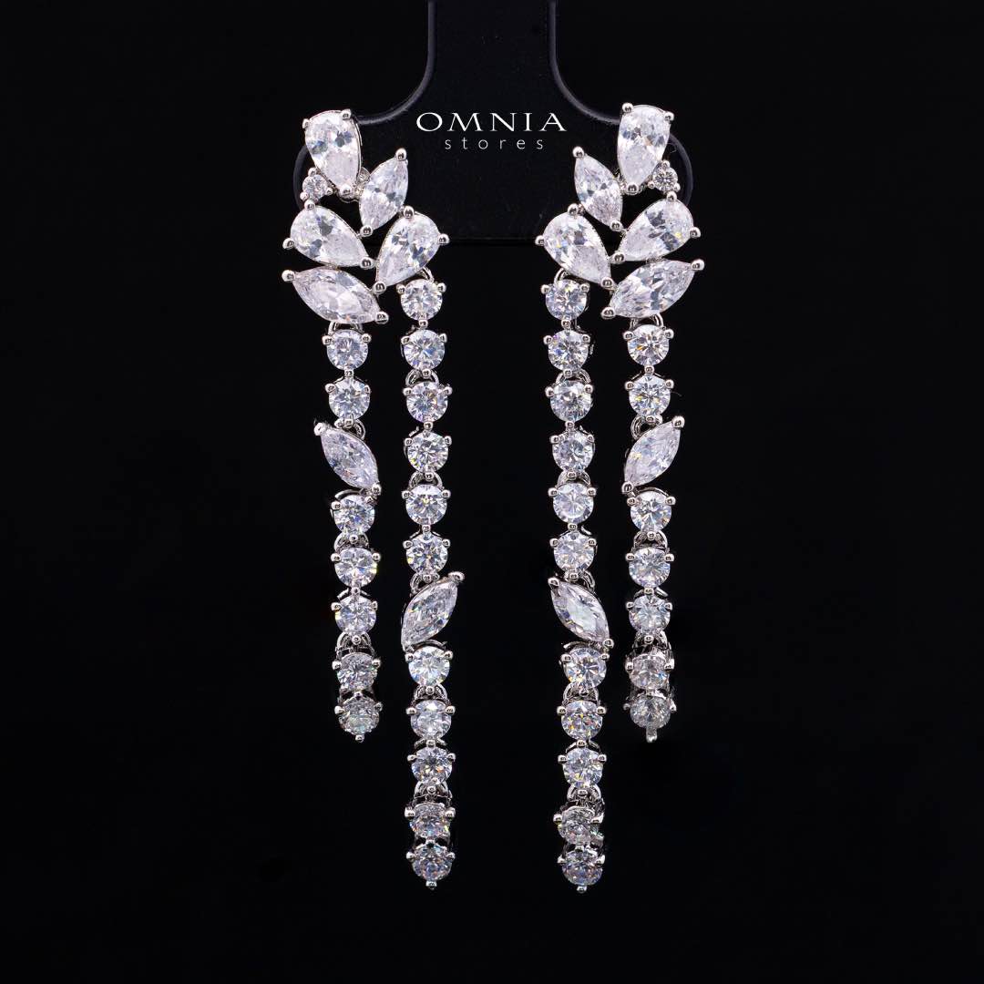 Omnia Claire White Bridal Full Set in High Quality Zircon Stone in Rhodium Plated - Image 5