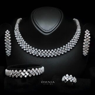 Wedo White Bridal Jewelry Set Premium Rhodium-Plated High-Quality Zircon Stones