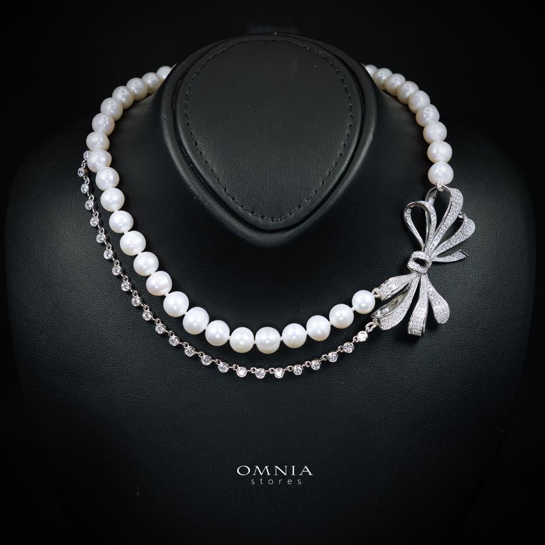 Omnia Murphy Fresh Real Water Pearl Full Set in 92.5 Silver Accessories High Quality Simulated Diamonds - Image 3