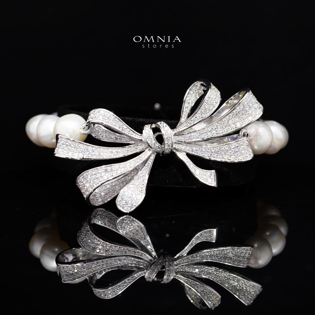 Omnia Murphy Fresh Real Water Pearl Full Set in 92.5 Silver Accessories High Quality Simulated Diamonds - Image 4