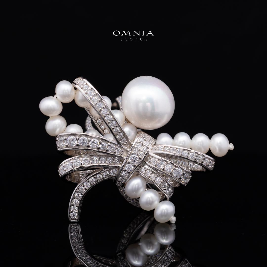 Omnia Murphy Fresh Real Water Pearl Full Set in 92.5 Silver Accessories High Quality Simulated Diamonds - Image 5