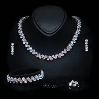 Omnia Hessa White Bridal Full Set in High Quality Simulated Diamonds
