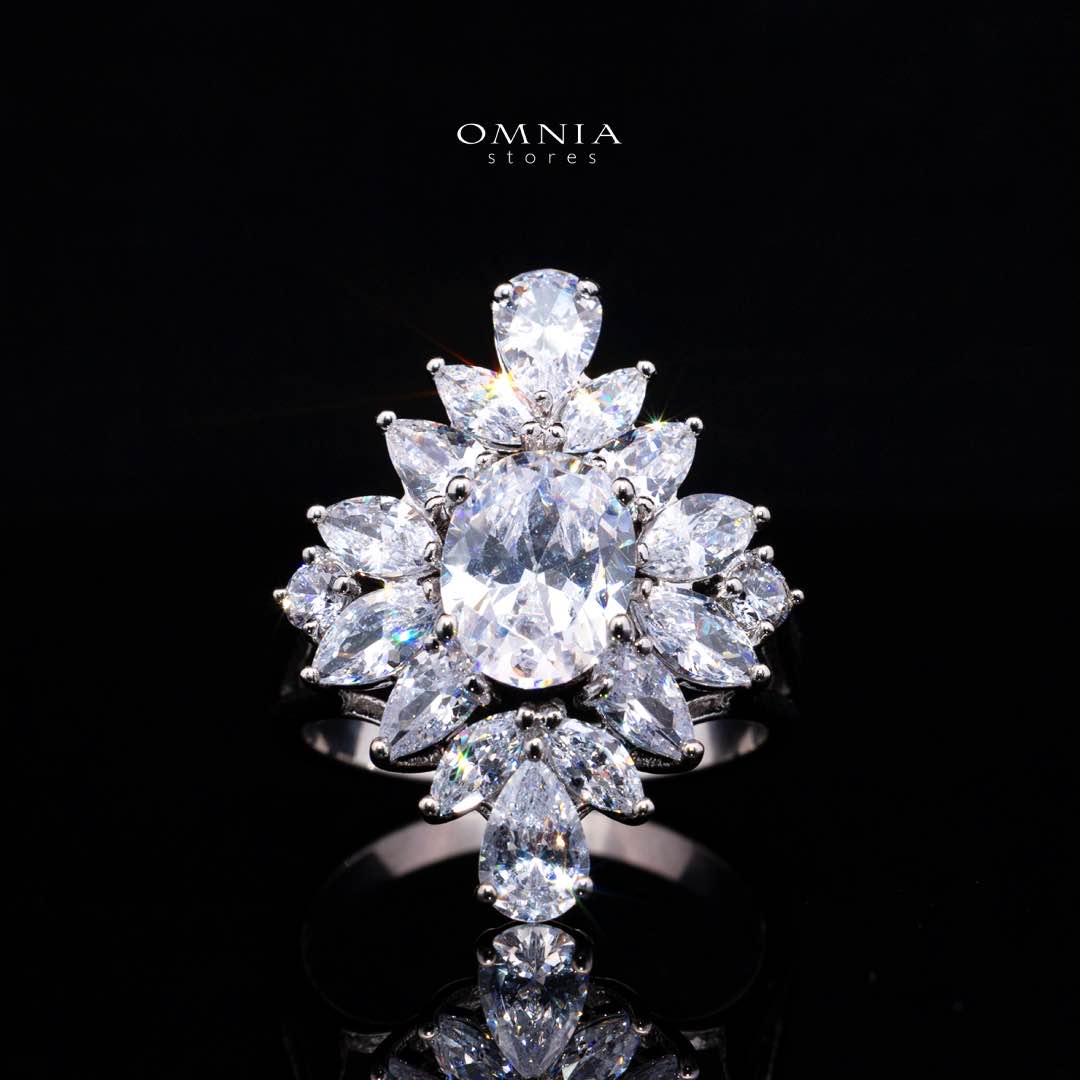 Omnia Muna White Bridal Full Set in High Quality Simulated Diamonds - Image 4