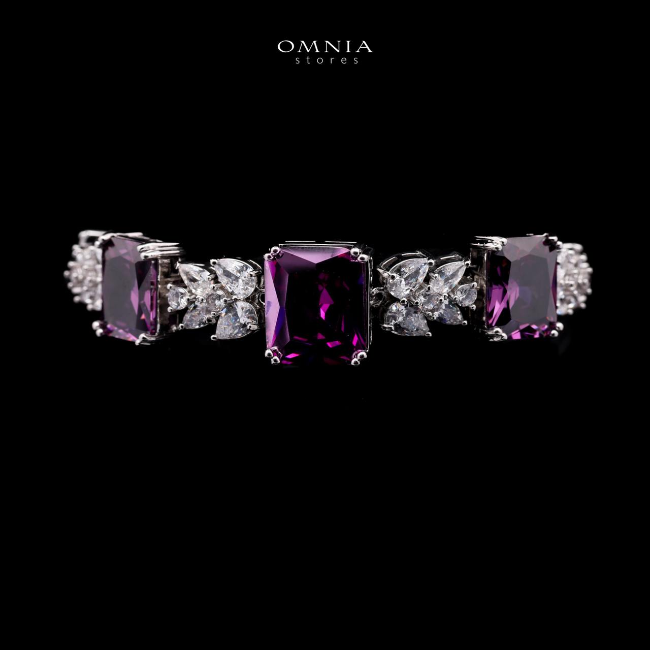 Omnia Amelia Purple Bridal Full Set in High Quality Simulated Diamonds - Image 3