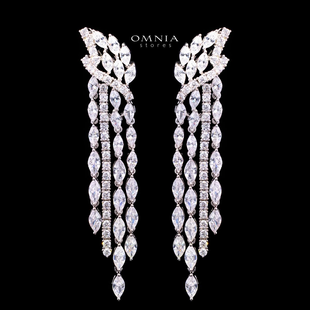 Omnia Fatma White Luxury Bridal Full Set in High Quality Zircon Stone in Rhodium Plated - Image 4