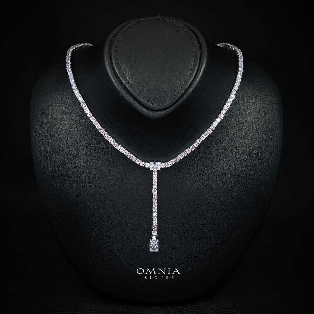 Omnia Linda White Bridal Full Set in High Quality Zircon Stone Rhodium Plated - Image 2