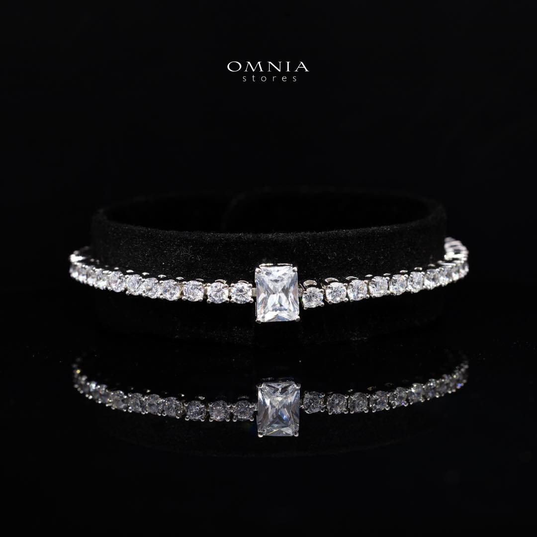 Omnia Linda White Bridal Full Set in High Quality Zircon Stone Rhodium Plated - Image 3