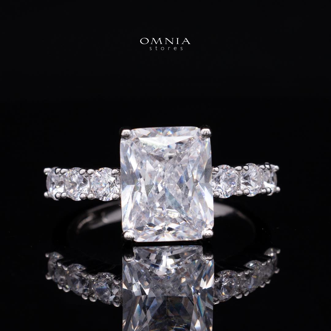 Omnia Linda White Bridal Full Set in High Quality Zircon Stone Rhodium Plated - Image 4