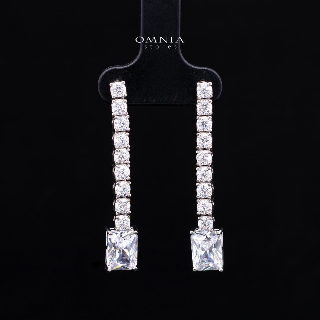 Omnia Linda White Bridal Full Set in High Quality Zircon Stone Rhodium Plated - Image 5