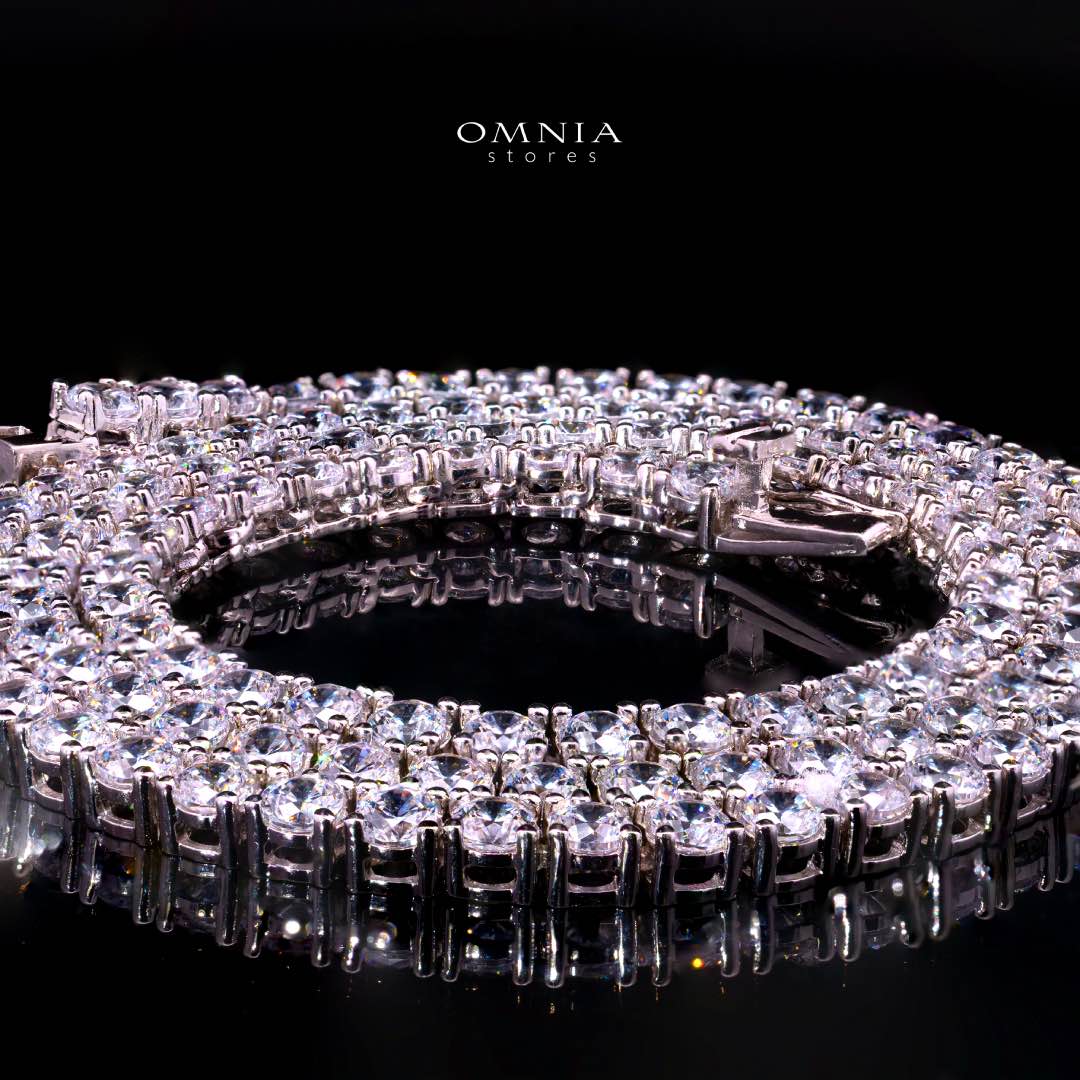Omnia Shams 3mm Tennis Necklace in 925 Silver High Quality Simulated diamonds - Image 3