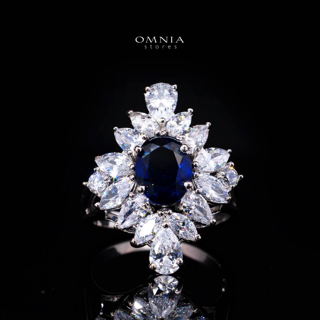 Omnia Muna Blue Bridal Full Set in High Quality Simulated Diamonds - Image 4
