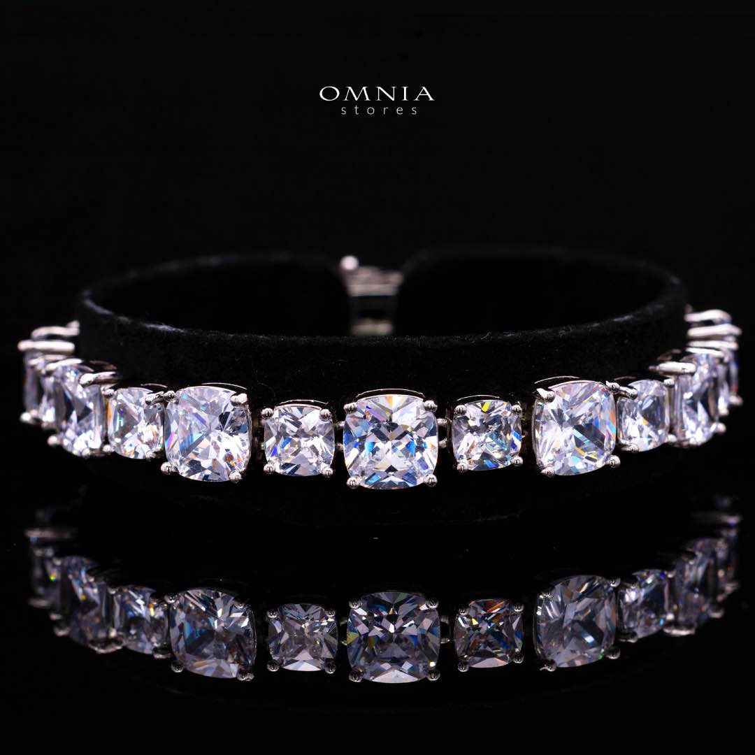 Omnia Alya White Bridal Full Set with High-Quality Simulated Diamonds Rhodium Plated - Image 3