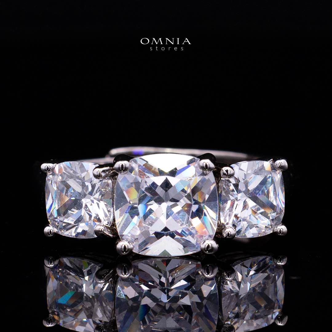 Omnia Alya White Bridal Full Set with High-Quality Simulated Diamonds Rhodium Plated - Image 4