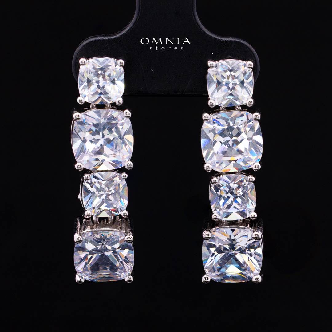 Omnia Alya White Bridal Full Set with High-Quality Simulated Diamonds Rhodium Plated - Image 5
