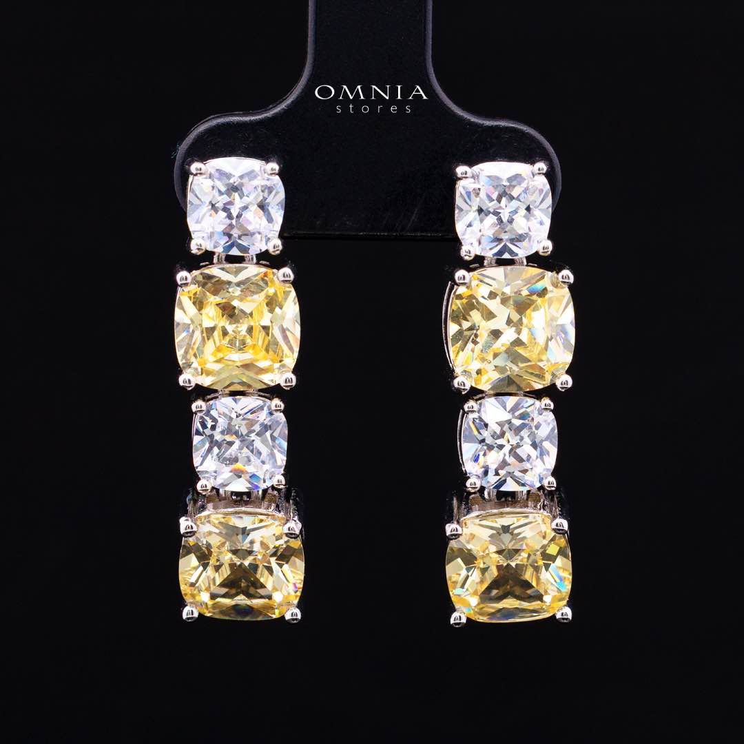 Omnia Alya Yellow and White Bridal Full Set in High Quality Simulated Diamonds Rhodium Plated - Image 5