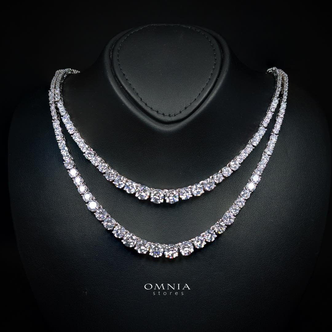 Omnia Ansa White Medium Size Luxury Bridal Full Set in High Quality Simulated Diamonds Rhodium Plated - Image 2