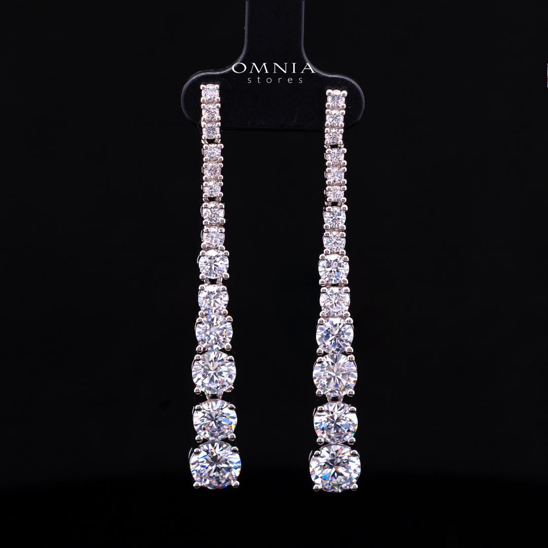 Omnia Ansa White Medium Size Luxury Bridal Full Set in High Quality Simulated Diamonds Rhodium Plated - Image 5