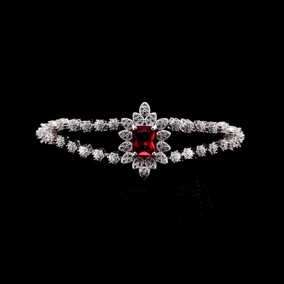 Omnia Blair Red Bridal Full Set High Quality Simulated Diamonds - Image 5