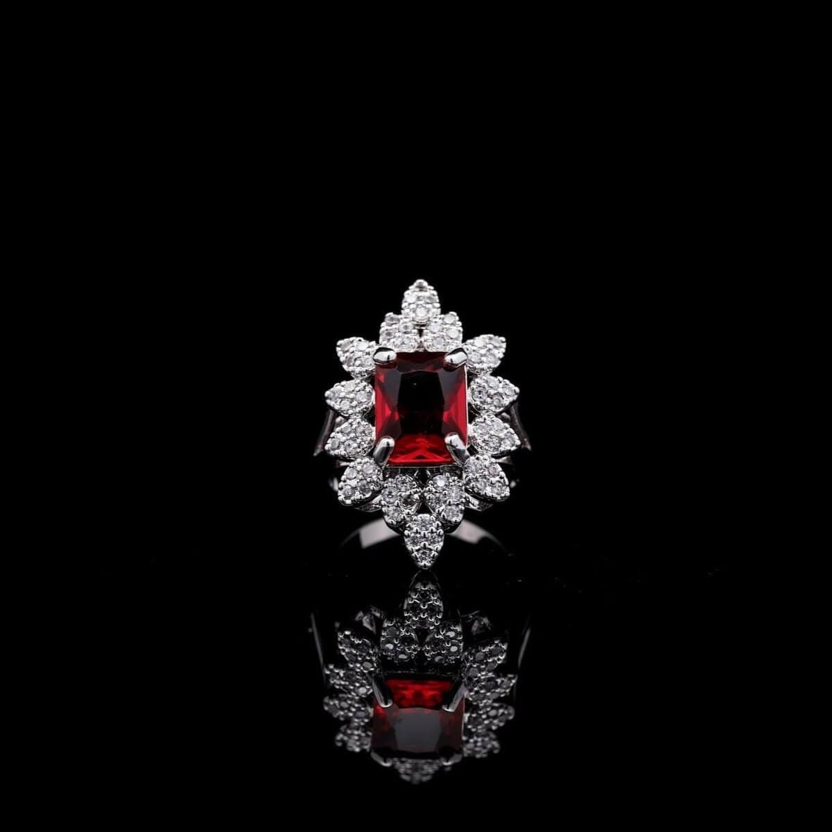 Omnia Blair Red Bridal Full Set High Quality Simulated Diamonds - Image 6