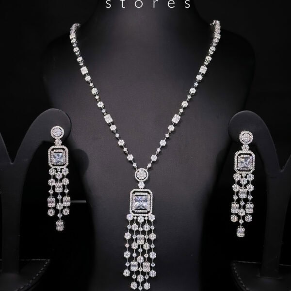 Omnia Nana White Long Chain Zircon Set - Image 4