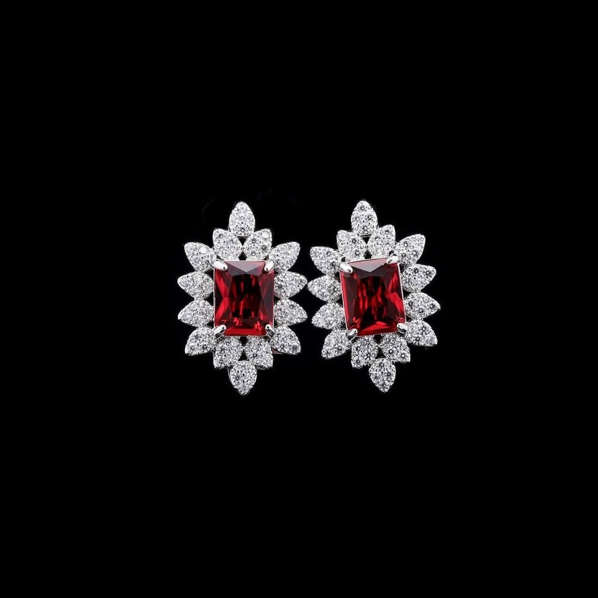 Omnia Blair Red Bridal Full Set High Quality Simulated Diamonds - Image 4