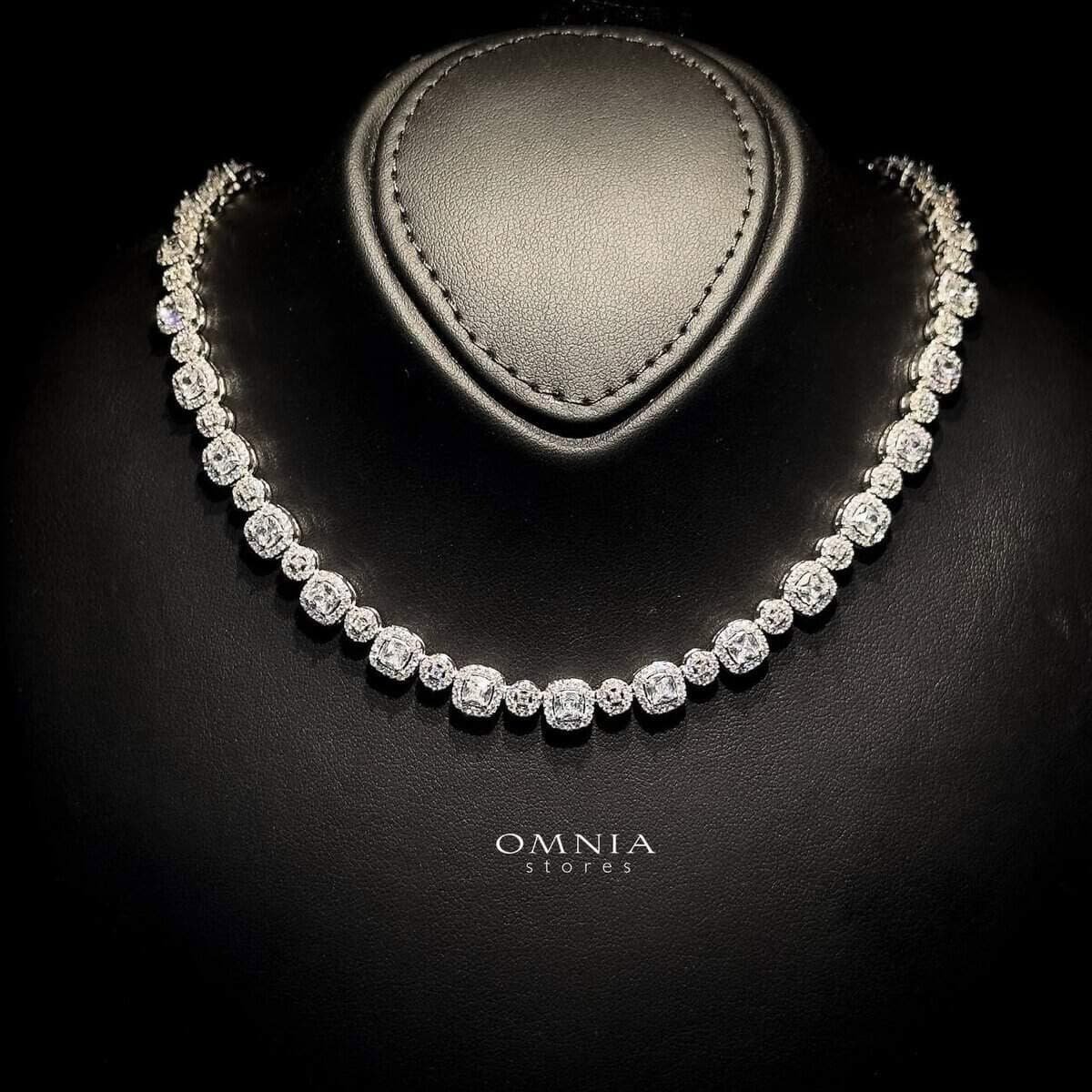 Omnia Bella Classic Bridal Full Set Silver Simulated Diamonds - Image 3