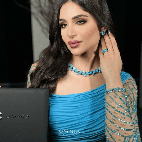 Omnia Rima Sky Blue Luxury Bridal Full Set in High Quality Simulated Diamonds - Image 3