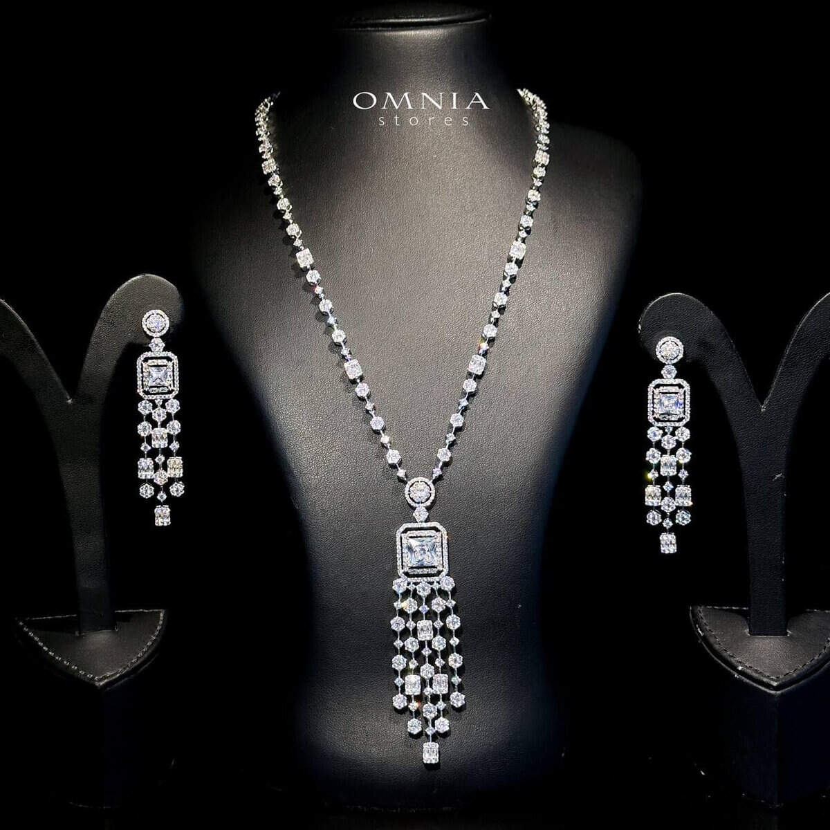 Omnia Nana White Long Chain Zircon Set - Image 2