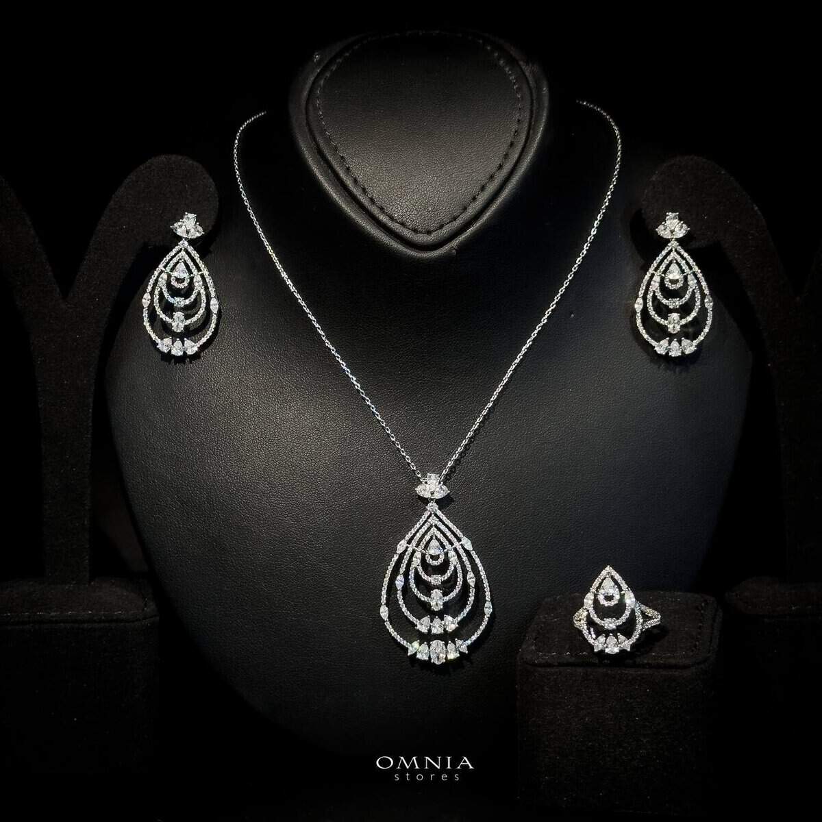 Omnia Mira White Set Accessories in High Quality Zircon Stone (Only Available in KSA) - Image 5