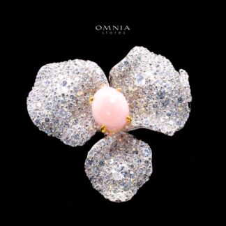 Omnia Adhara Brooch in 92.5 Silver with High Quality Simulated Diamonds