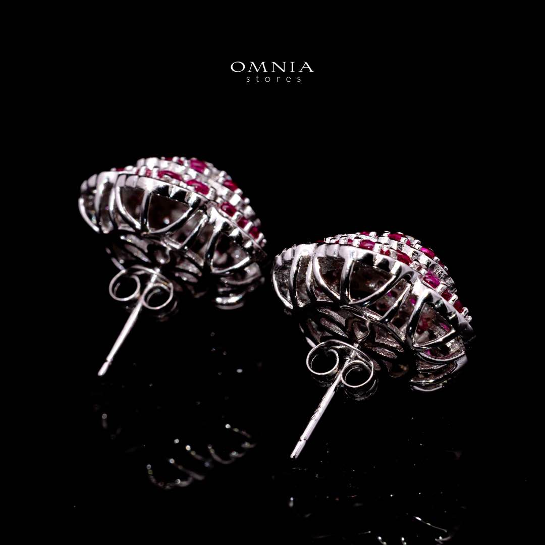 Omnia Ghaida Rose Cluster Stud Earrings in 92.5 Silver with High Quality Simulated Diamonds - Image 3