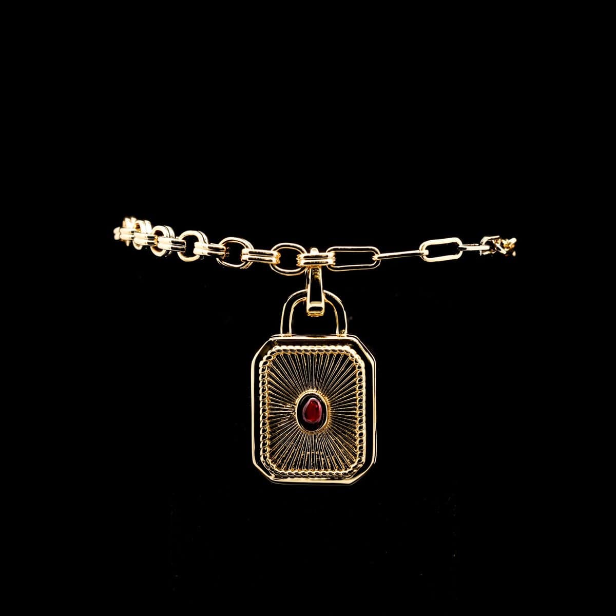 Omnia Zoya Golden Red & White Bracelet High Quality Zircon Stone in Rhodium Plated - Image 2