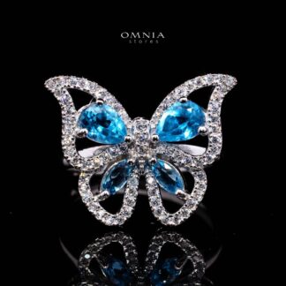 Omnia Rafea Ring In 92.5 Silver High Quality topaz stone