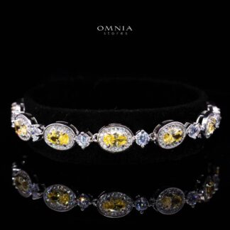 Omnia Asiya Yellow Bracelet In 92.5 Silver High Quality Simulated diamonds