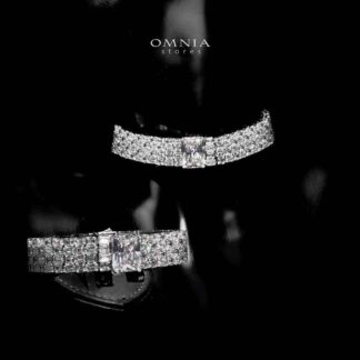 Omnia Zeina Silver Set in 925 Silver with High-Quality Simulated Diamonds