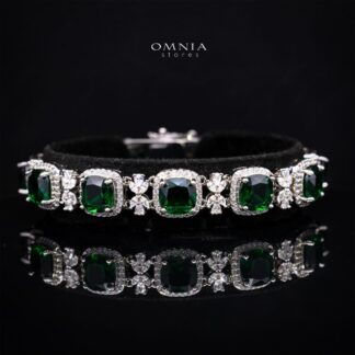 Omnia Fajr Green Bracelet in High Quality Zircon Stone in Tarnish Resistant Plating