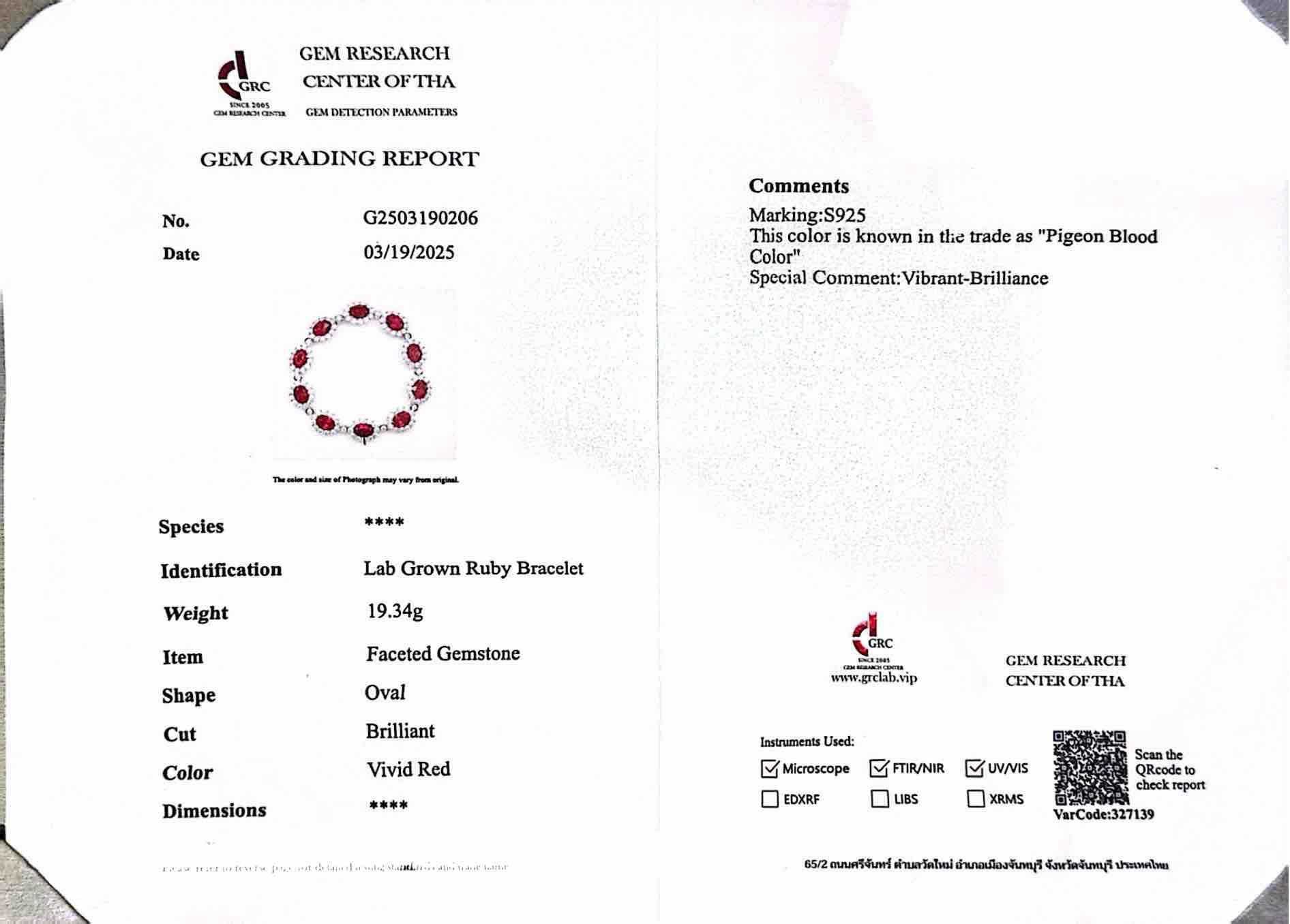 Omnia Mahasin Red Bracelet Wtih GRC Certified in High Quality Lab-Grown Ruby Stone In 925 Silver - Image 3