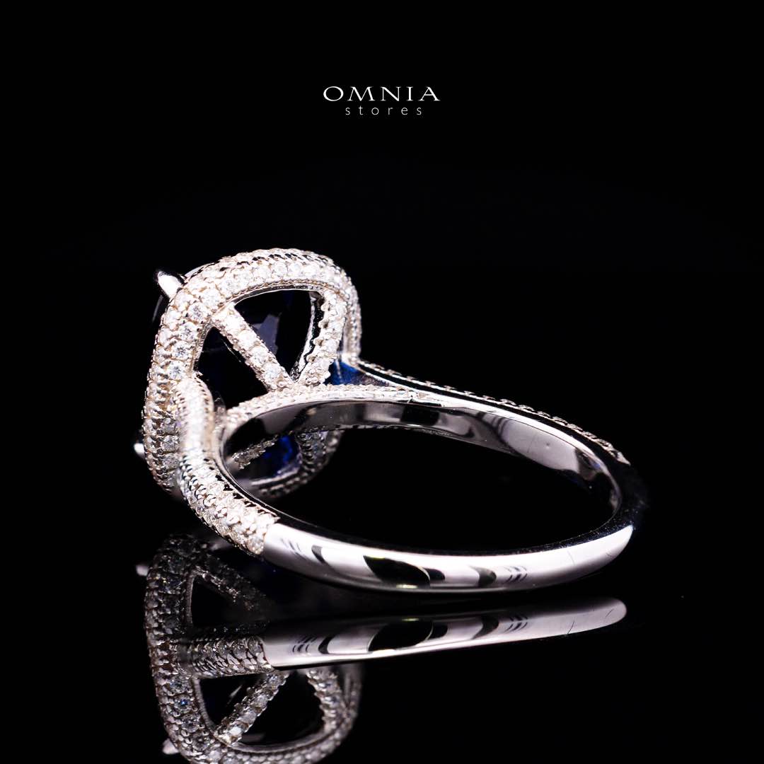 Omnia Huda Blue Ring 92.5 Silver Certified in High Quality Lab Crafted Sapphire Stone - Image 4