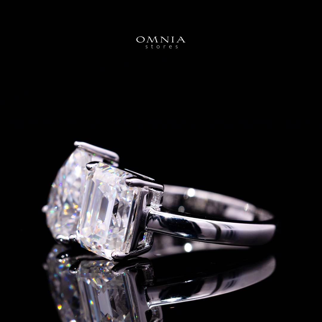 Omnia Ghaliah Toi et Moi Moissanite Ring – Certified 925 Sterling Silver Pear & Radiant Cut (GRA Certified) - Image 2
