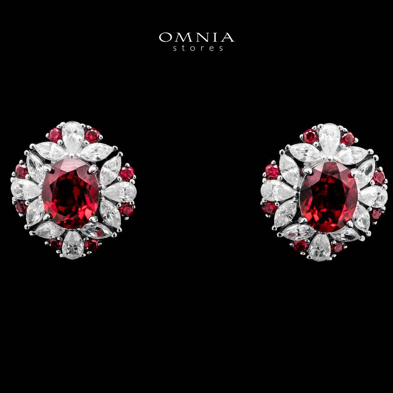 Kamilah Lab Grown Ruby Red Stones With GRC Certified Earrings in 925 Silver - Image 2